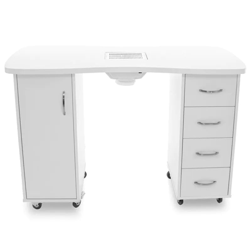 Desk 2027 white two cabinets with an absorber