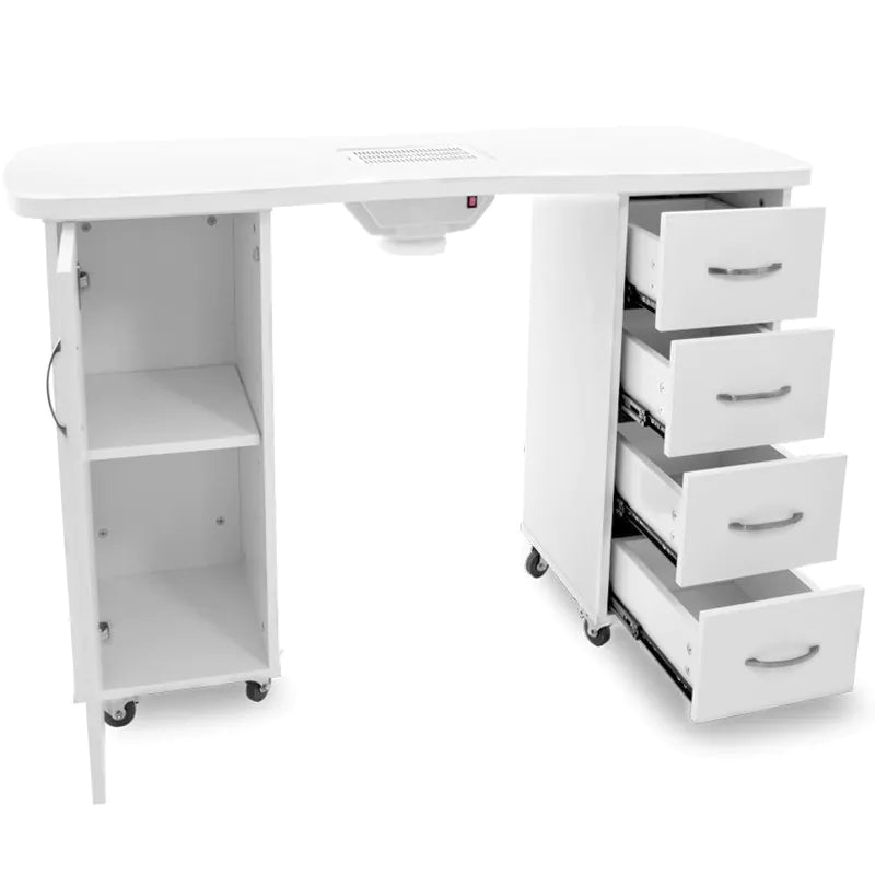 Desk 2027 white two cabinets with an absorber