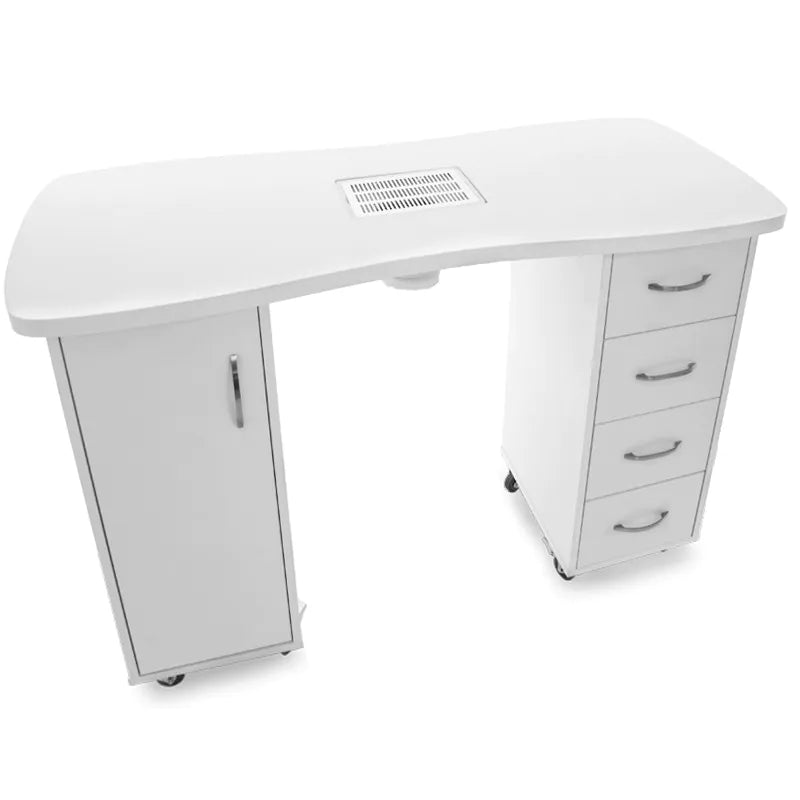 Desk 2027 white two cabinets with an absorber