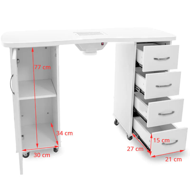 Desk 2027 white two cabinets with an absorber