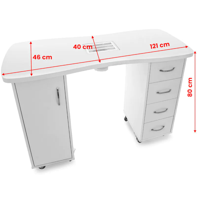 Desk 2027 white two cabinets with an absorber