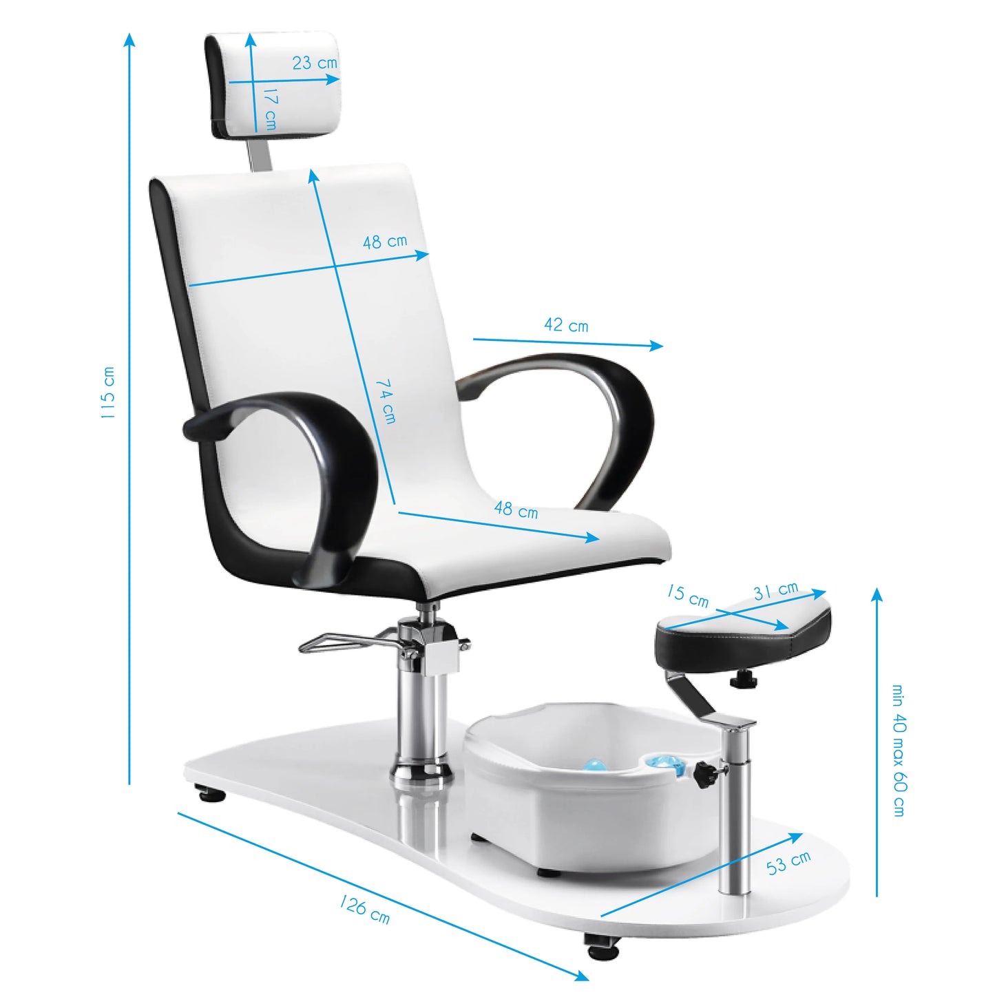 Spa chair for pedicure with massager